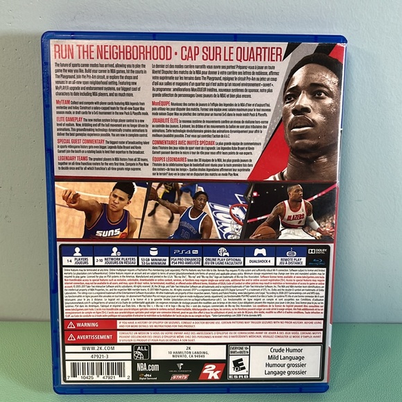 PS4 NBA 2K 18 Console Game, Rated E10+ Everyone 10+, Basketball Demar Derozan - Picture 2 of 5